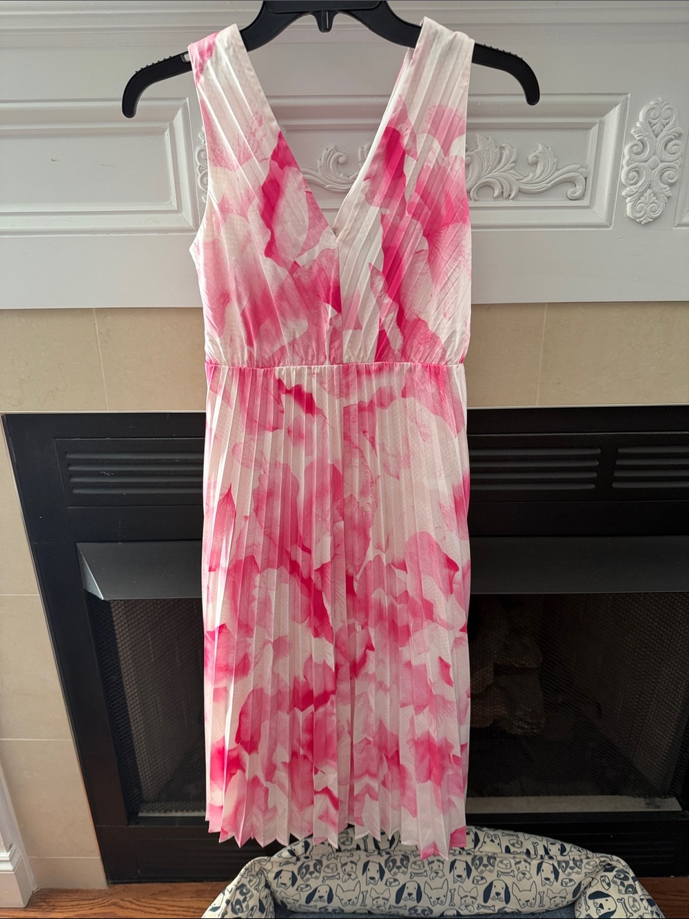 Express White Dress with Pink Watercolor Floral Print